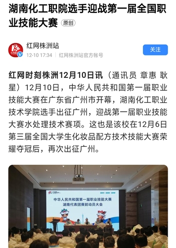 红网 第一届全国职业技能大赛